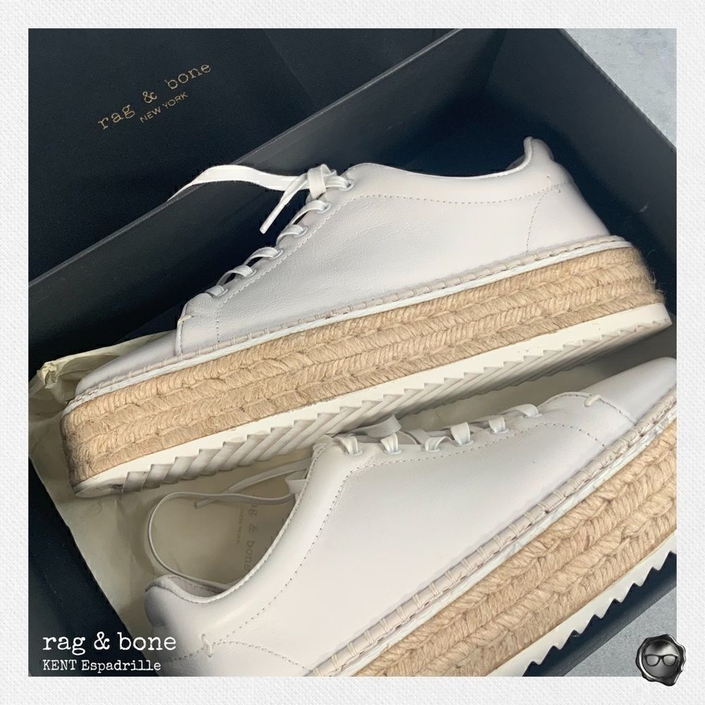 RAG & BONE KENT ESPADRILLE PLATFORM SNEAKER IN WHITE WOMEN’S SIZE 6.5 NEW IN BOX - Picture 13 of 13